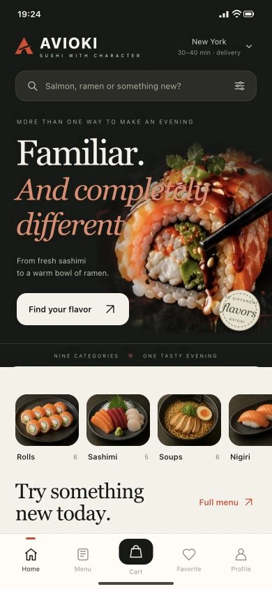 AVIOKI home screen