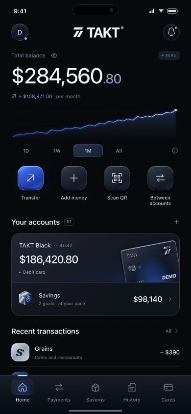 TAKT Bank interface